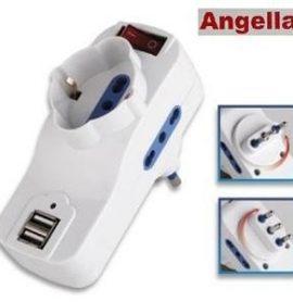 ADATTATORE CON INTERRUTTORE E PRESE USB
